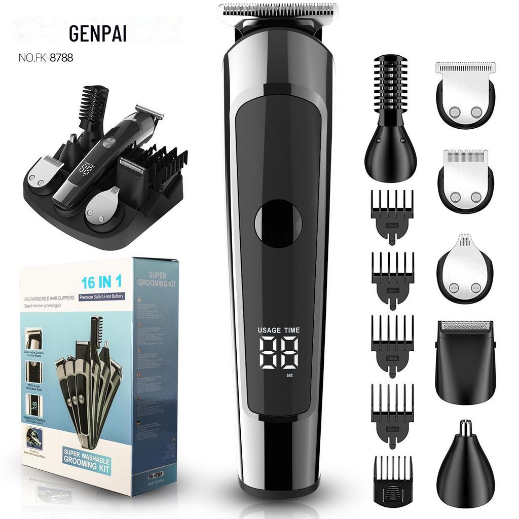 Multifunctional Electric Hair Clipper Set: Water-Washable, 6-in-1 Household Hair Salon Tool for Carving and Styling