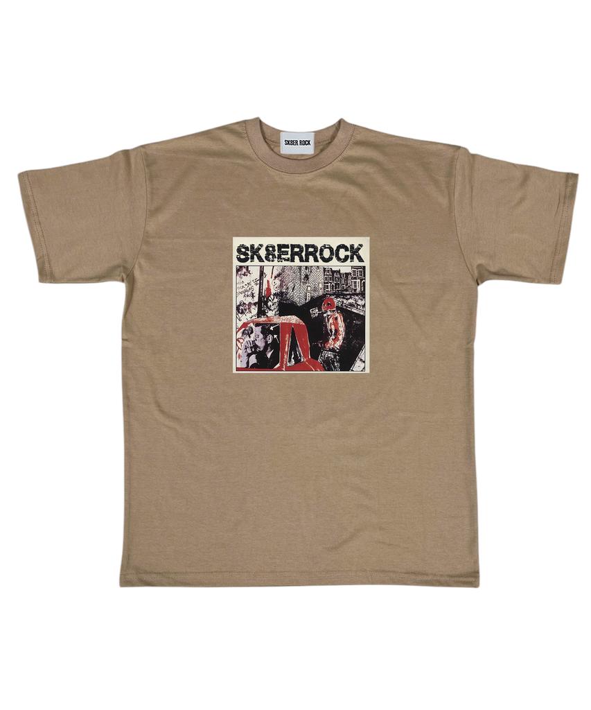 SK8ER ROCK Грязная Граффити Футболка ((бежевый ))