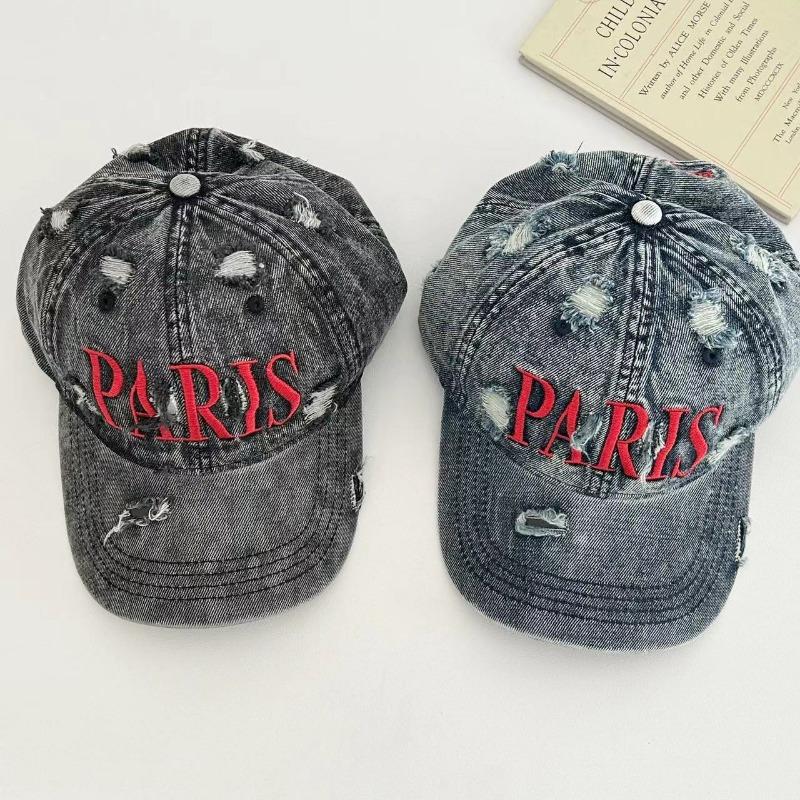 Корейские дизайнерские бейсболки с вышитыми буквами для мужчин и женщин, универсальные повседневные ретро-кепки из выстиранного денима на все времена