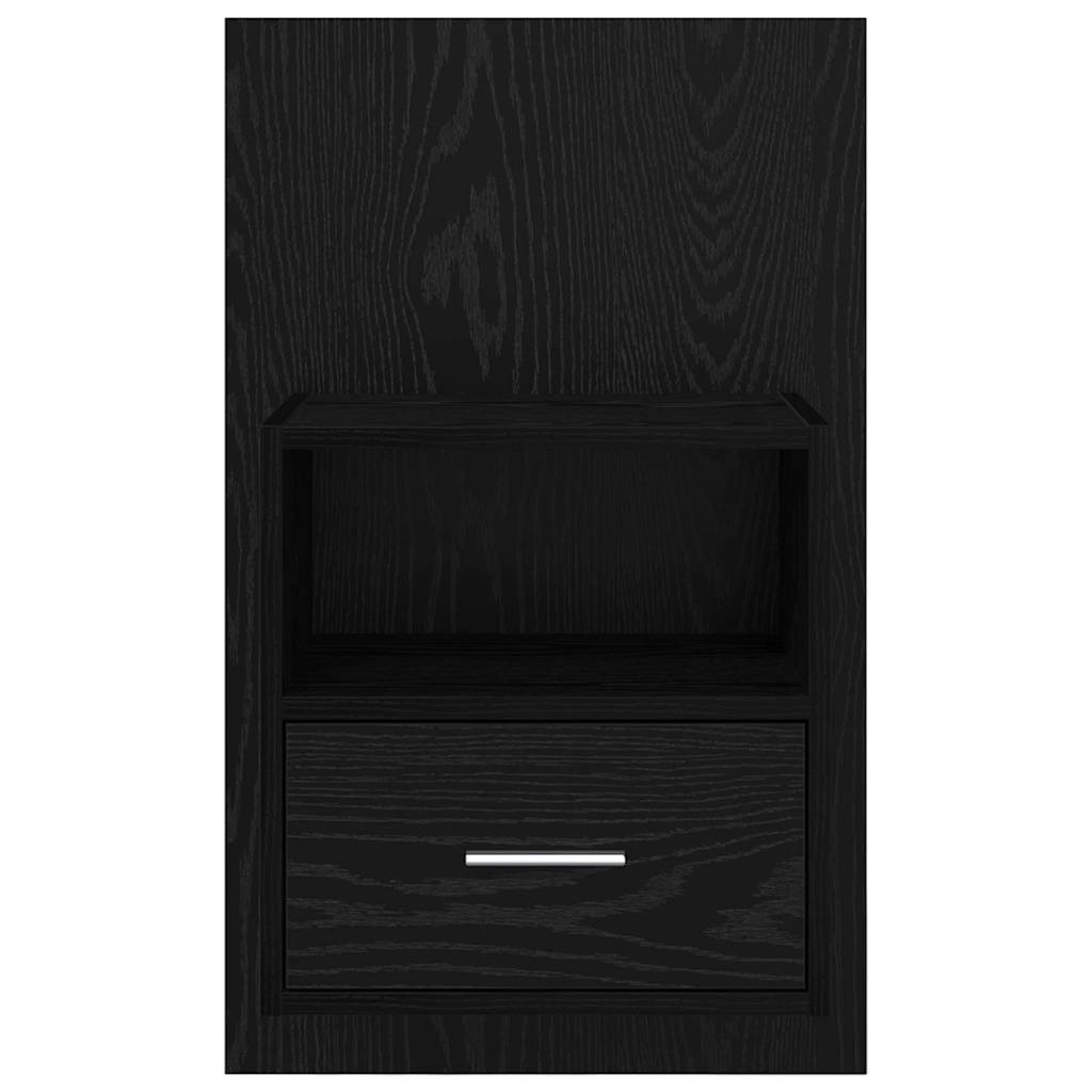 Nightstand Set of 2 Black Oak Effect 50 x 32.5 x 80 cm
