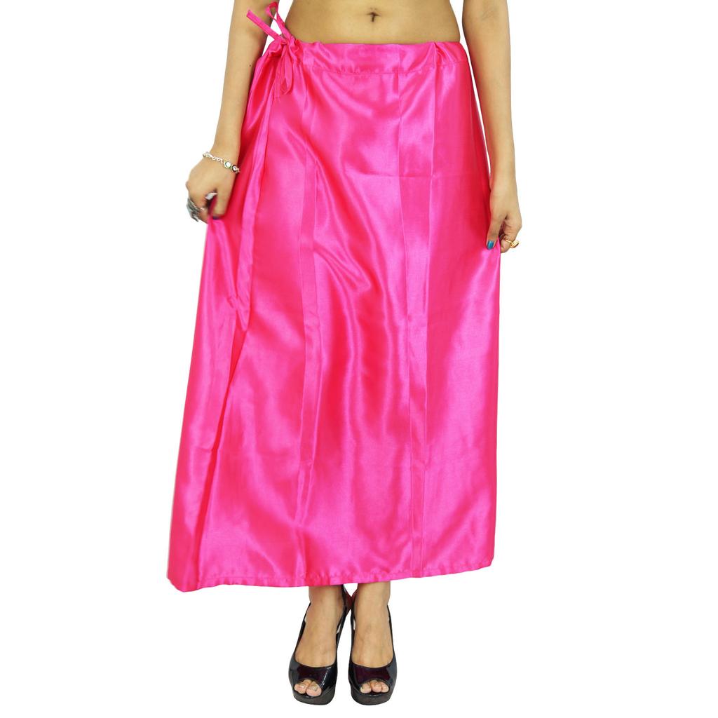 Индийская атласная шелковая юбка из Болливуда, твердая подкладка для женщин сари