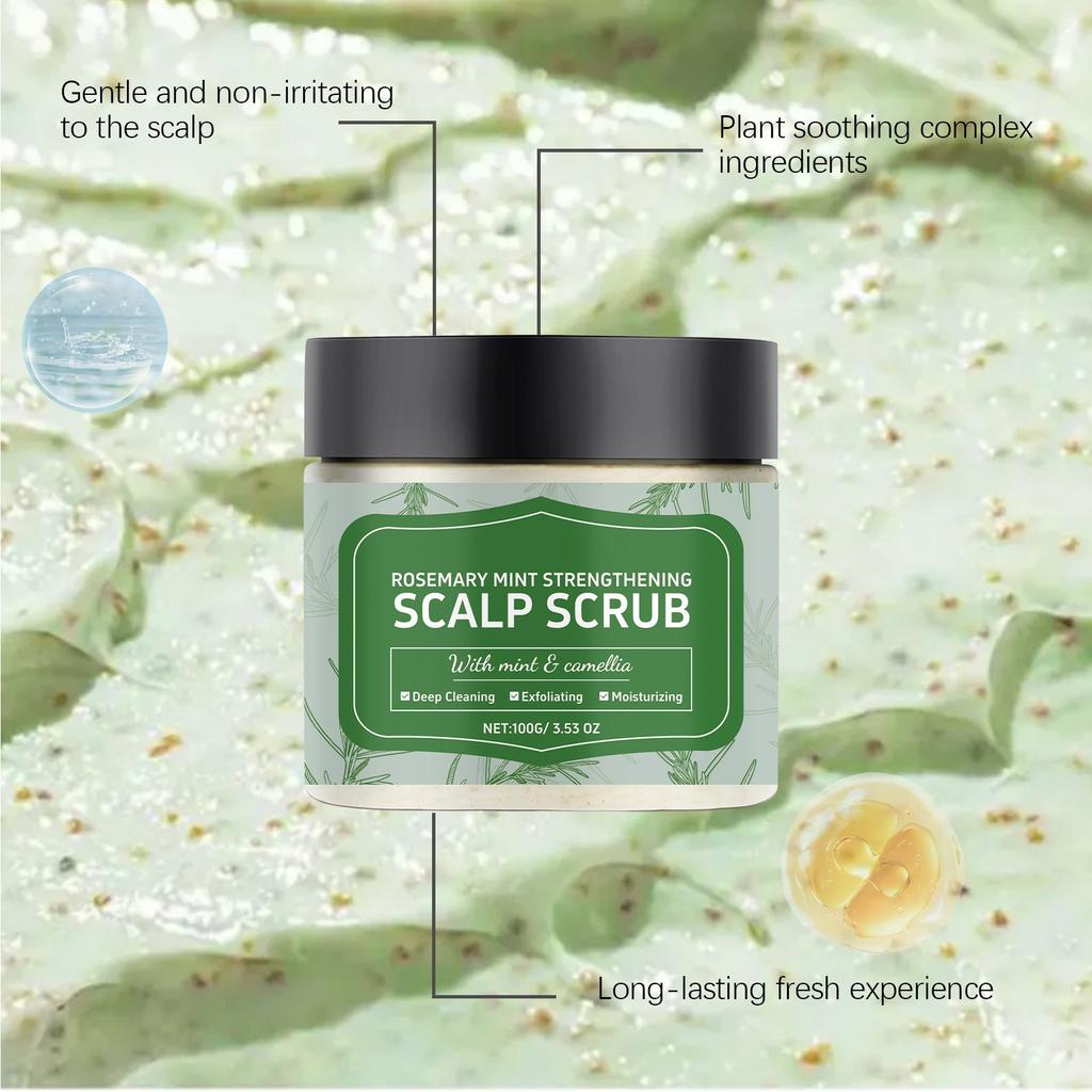 Gentle Exfoliating Scrub For Scalp Cleansing And Hair Root Care With Sea And Mint For Refreshing Nourishment