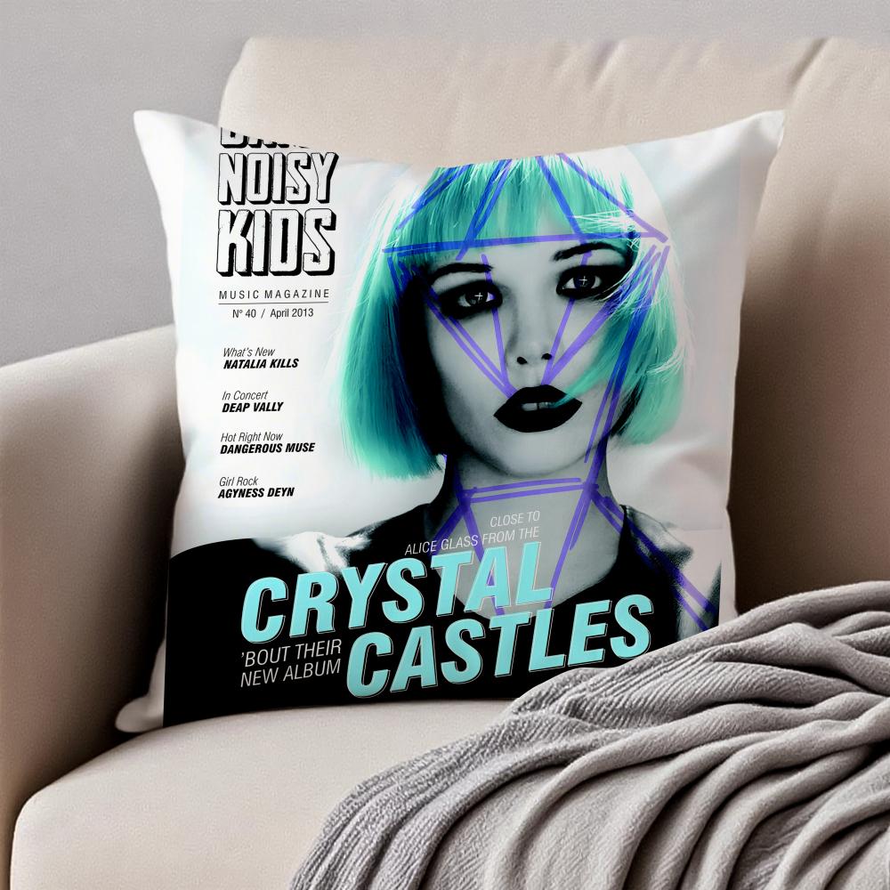 Синт Дарк Канадская Группа CCrystal Castles Наволочка Наволочка Антиклещевая Невидимая Молния Короткий Плюш Подушка для Дивана