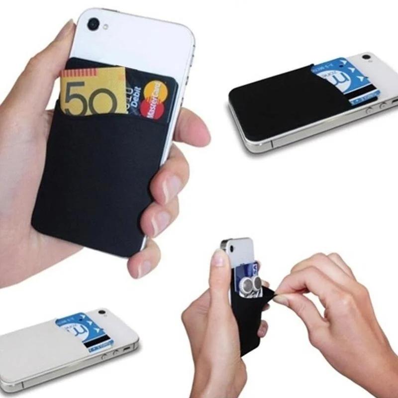 3 штуки наклейки для мобильного телефона, портативный чехол для мобильного телефона, эластичный клей, кошелек для мобильного телефона (Случайный цвет)