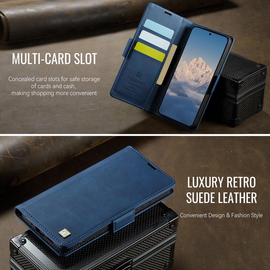 For Samsung Galaxy A36 5G Case AUTSPACE A11 RFID Blocking Retro Leather Cell Phone Wallet Cover