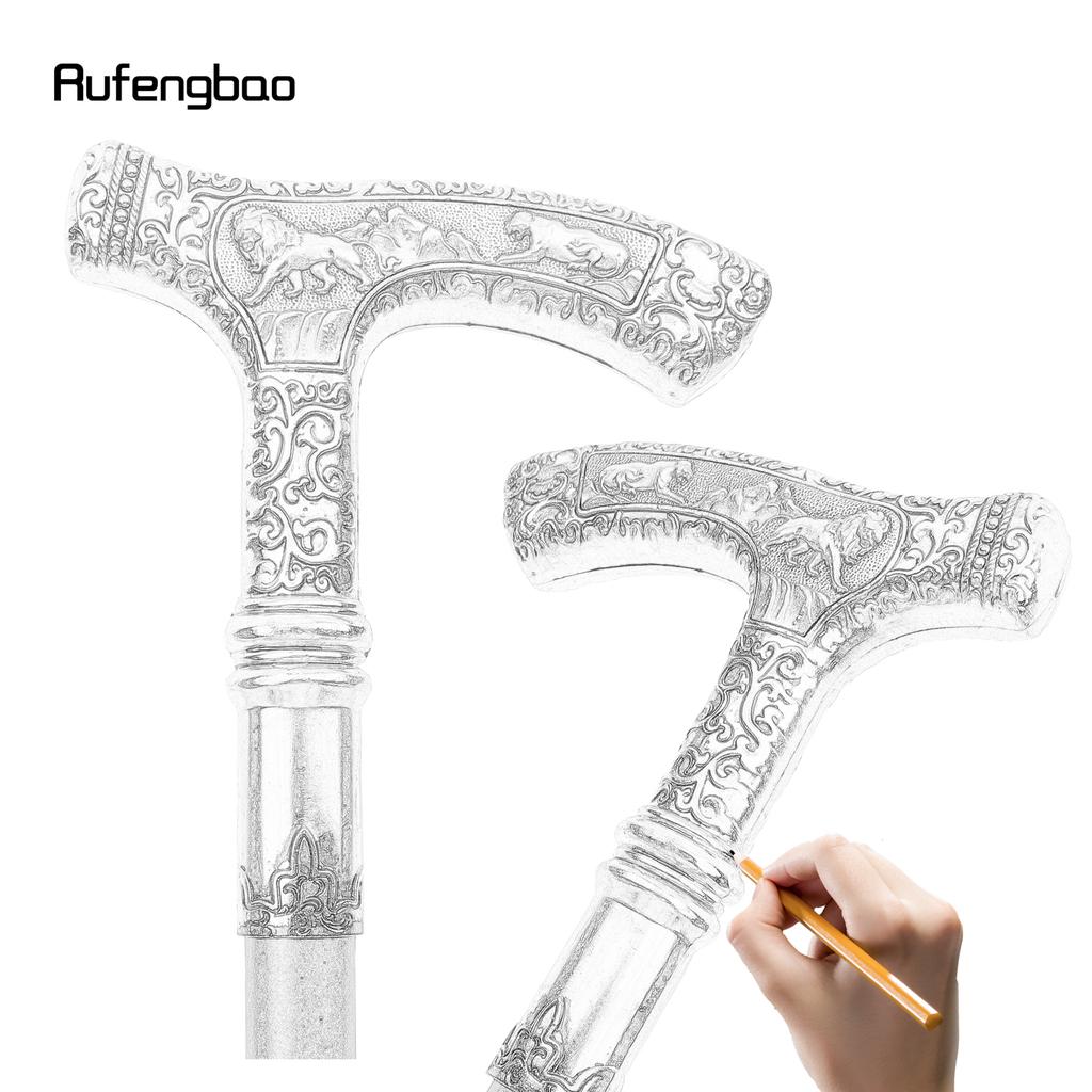 Golden Lion Luxury Pattern Walking Stick Party Fashion Elegant Walking Stick Decorative Cospaly Cane Knob Crosier 89cm