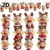 2D Flat Christmas Tree Decor Wooden Home Decor Cute Style Christmas Hanging  Christmas Gift Giving