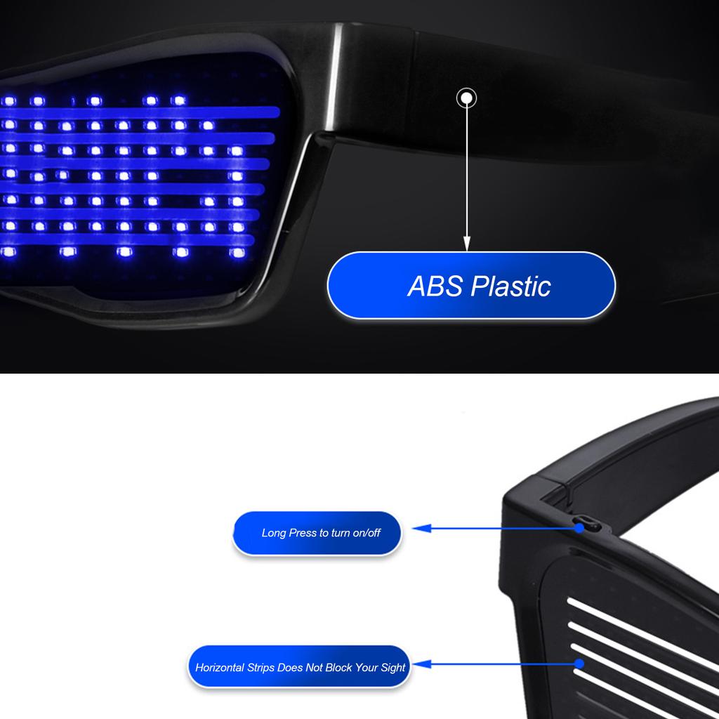 USB-заряжаемые светодиодные очки BT-очки с управлением через приложение умные очки модные светящиеся