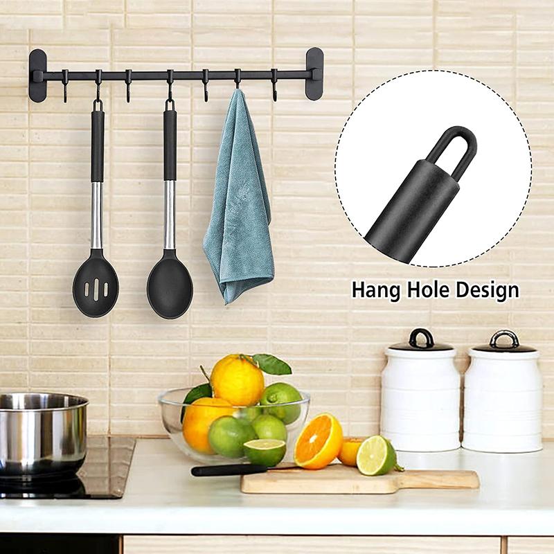 1/2 Pcs Silicone Cooking Spoons Kit with Stainless Steel Handle Salad Mixing Spoon Set Nonstick Cooking Tools Kitchen Utensils