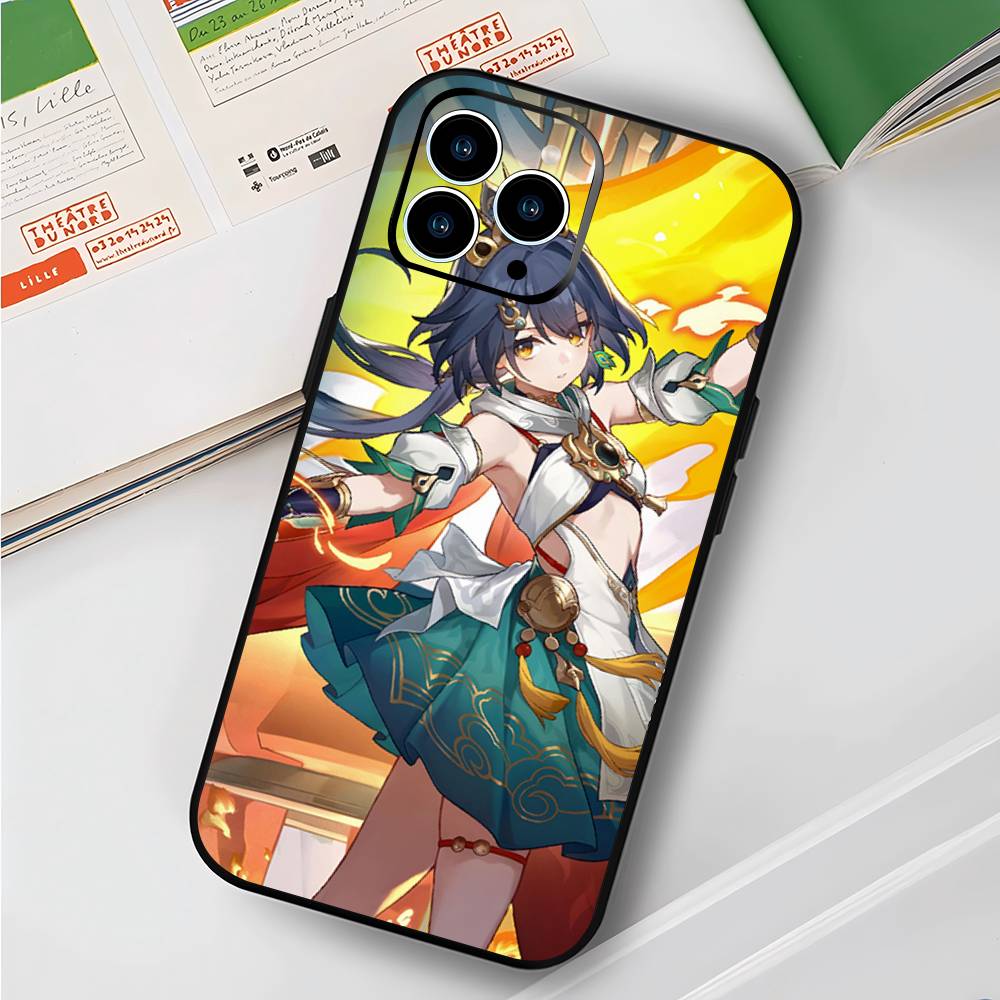Yunli Анимированная игра Honkai Star Rail Чехол для телефона для iPhone 17 Air 16 15 14 13 Pro Max 11 12 Черный силиконовый чехол