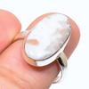 Natural Scolecite Gemstone Handmade 925 Solid Sterling Silver Ring Size 7.5 V7b89
