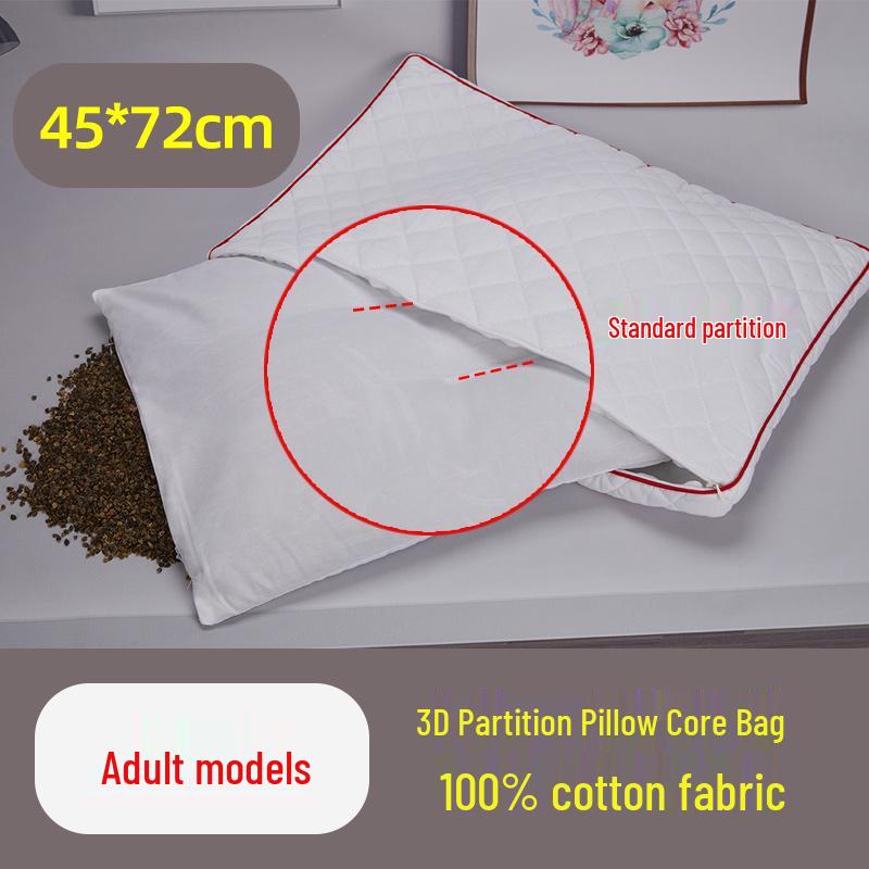 Наволочка для подушки с гречневой лузгой: Чистый хлопок, Двойная молния, Утолщенный, Безопасный для детей мешок для наполнителя подушки, Домашний текстиль.