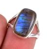 Natural Labradorite Gemstone 925 Solid Sterling Silver Jewelry Ring Size 6 M9r06