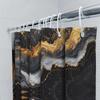 Роскошный набор штор для душа с мраморным принтом, черно-золотой геометрический узор, декор для ванной комнаты с карманом для штанги, для домашней ванной комнаты (69 x 7
