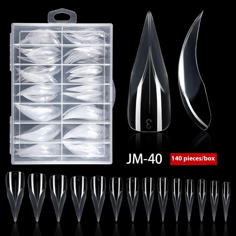 140 шт. Изогнутые формы-типсы Stiletto для наращивания ногтей гелем, 3D-форма когтя орла, скульптурные ногти, формы для полного покрытия, инструмент для маникюра