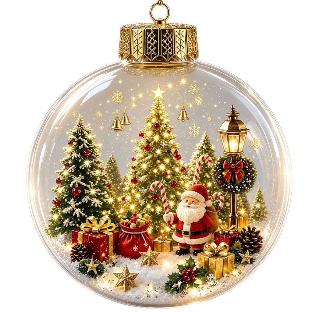 Led Hanging Bauble Acrylic Holiday Hanging Decoration 3d Christmas Ornament American Acrylic Christmas Pendant For Holiday Gift