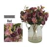 Arrangement Floral Floral Perlé Rouge Rose Rétro: Scène Décorative Pastorale pour la Maison avec Fleurs Artificielles