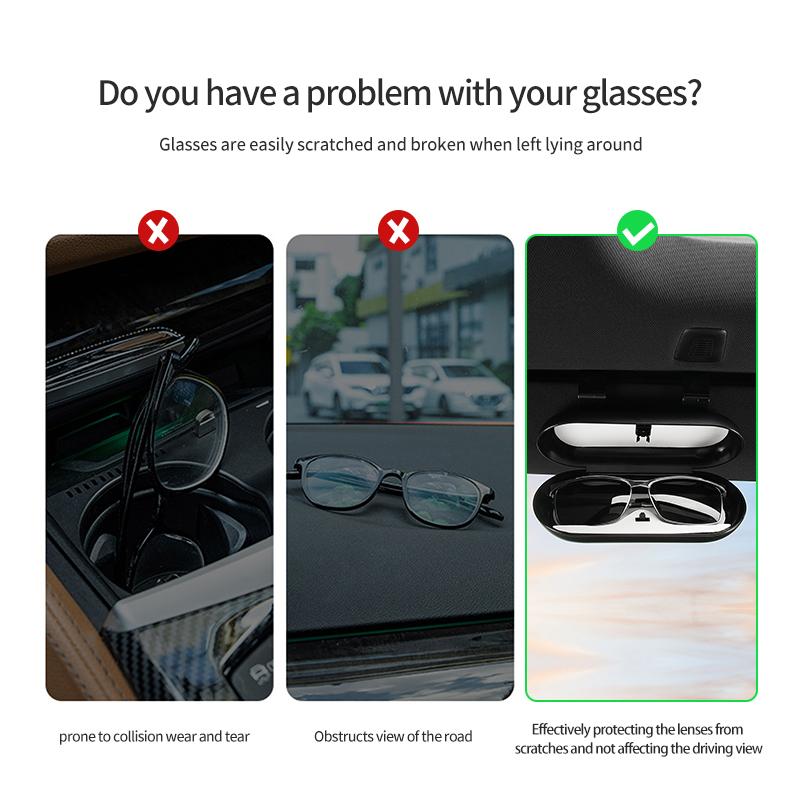 Car Glasses Case Storage Box Auto Accessories Sun Visor Holder For Mercedes Benz AMG A C E S G Class W201 W210 W108 W204 W205 GY4