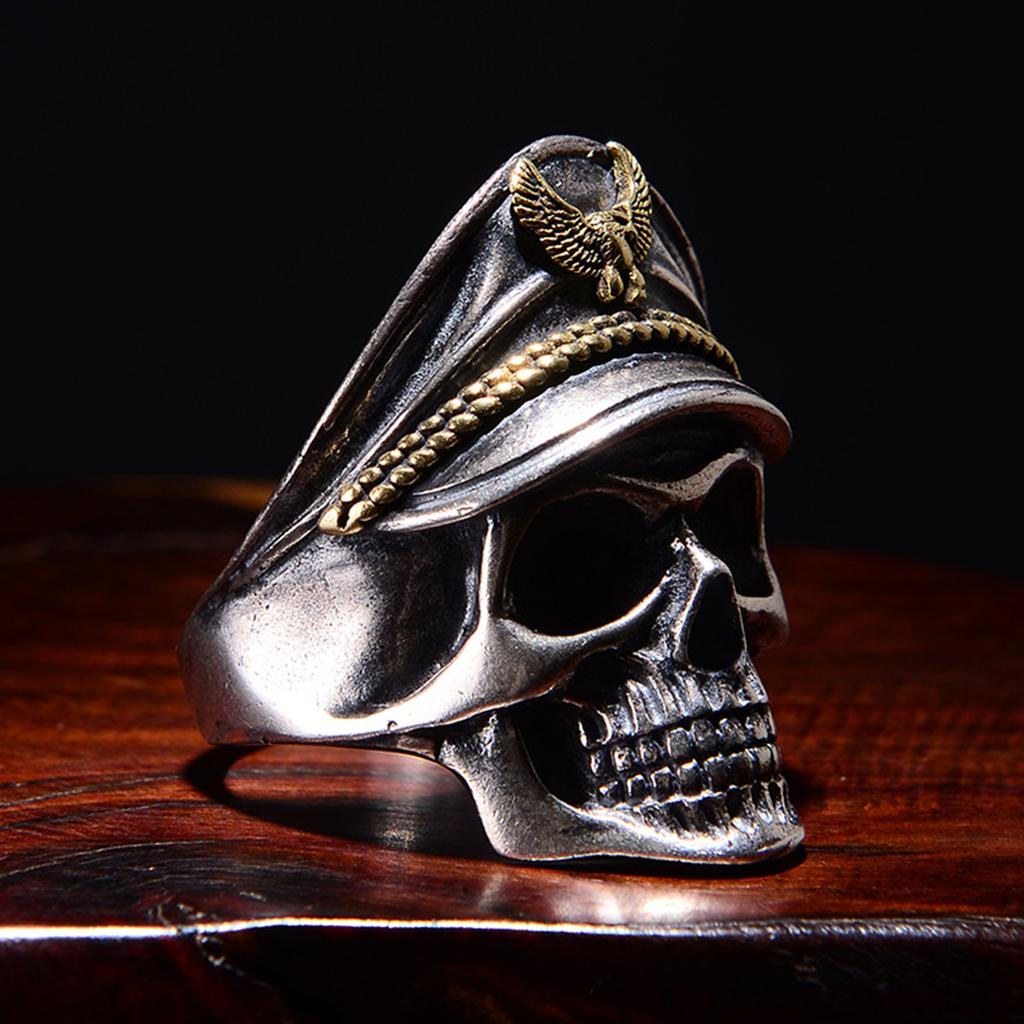 Ретро мужское кольцо для бороды с открытым ртом, Легион нежити, двойное офицерское кольцо