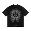 W386 CHROME HEARTS Лето 2026 Новая Высококачественная Хлопковая Круглый Вырез Свободная Большого Размера Футболка Футболка для Пары