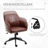 Office Chair, Height-Adjustable, Swivel Function, 58.5 cm x 62 cm x 91 cm, Brown