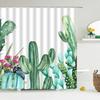 Cactus Shower Curtains Waterproof Polyester Fabric Shower Curtains Tropical Plants Bathroom Screen Curtain Home Decor 180X180cm