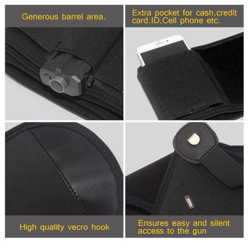 1 шт. кобура для пистолета на животе, невидимая поясная сумка для скрытого ношения, эластичный пояс на талии