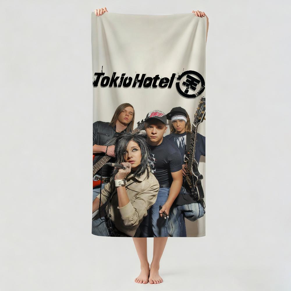 Футболка рок-группы Tokio Hotel Полотенце Сушилка для полотенец Банное полотенце Подходит для легкого плавания Туризма Йоги Пляжа Вне