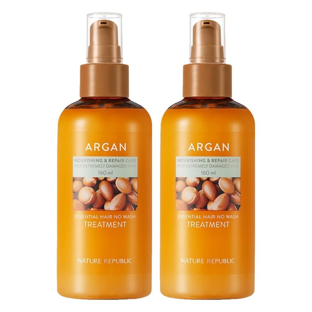Nature Republic Argan Essential Hair No-Wash Treatment 160ml 2 pcs