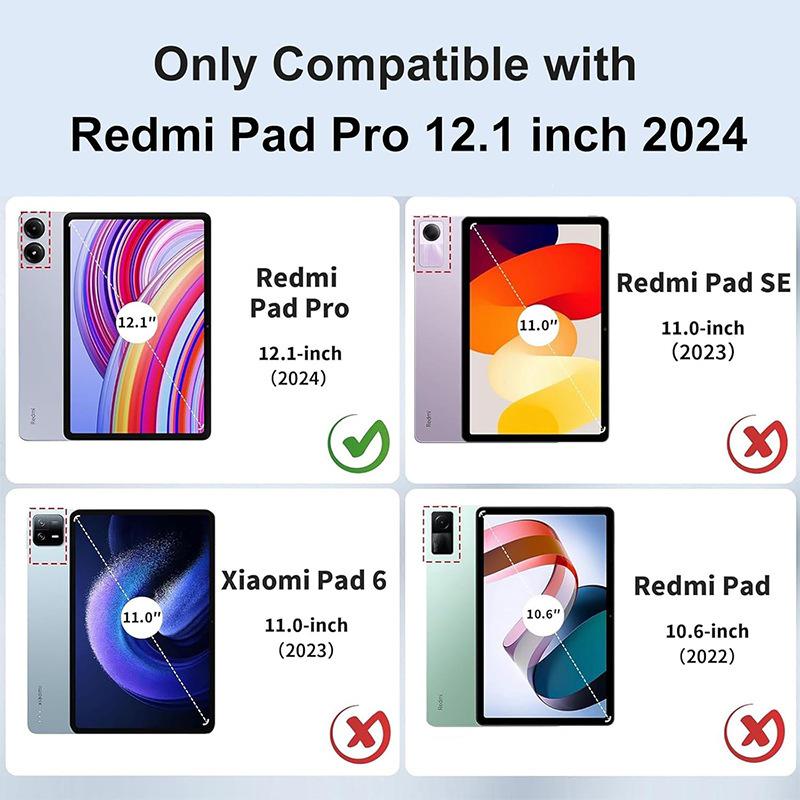 Чехол для Redmi Pad Pro 12.1: Bluetooth-клавиатура с подсветкой и слотом для стилуса для Xiaomi PocoPad
