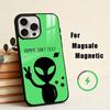 U- Смешной Космический НЛО Пришелец Чехол для Телефона Для iPhone17,16,15,14,13,12,11 Plus,Pro Магнитный с Magsafe Беспроводной Зарядкой