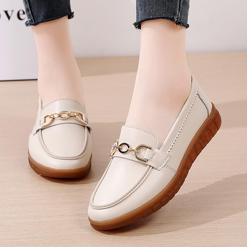 Женские белые туфли на плоской подошве, мокасины для вождения, повседневные черные туфли для ходьбы в стиле минимализма, туфли без застежек для мам, большой размер