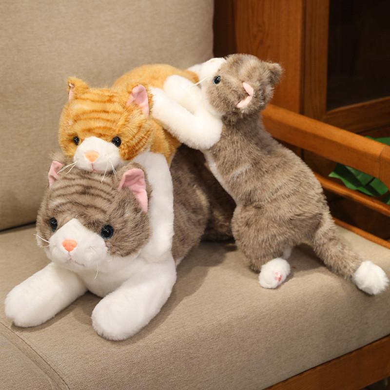 Cute Realistic Cat Plush Toy Ornament Pillow Playroom Decor Present Birthday