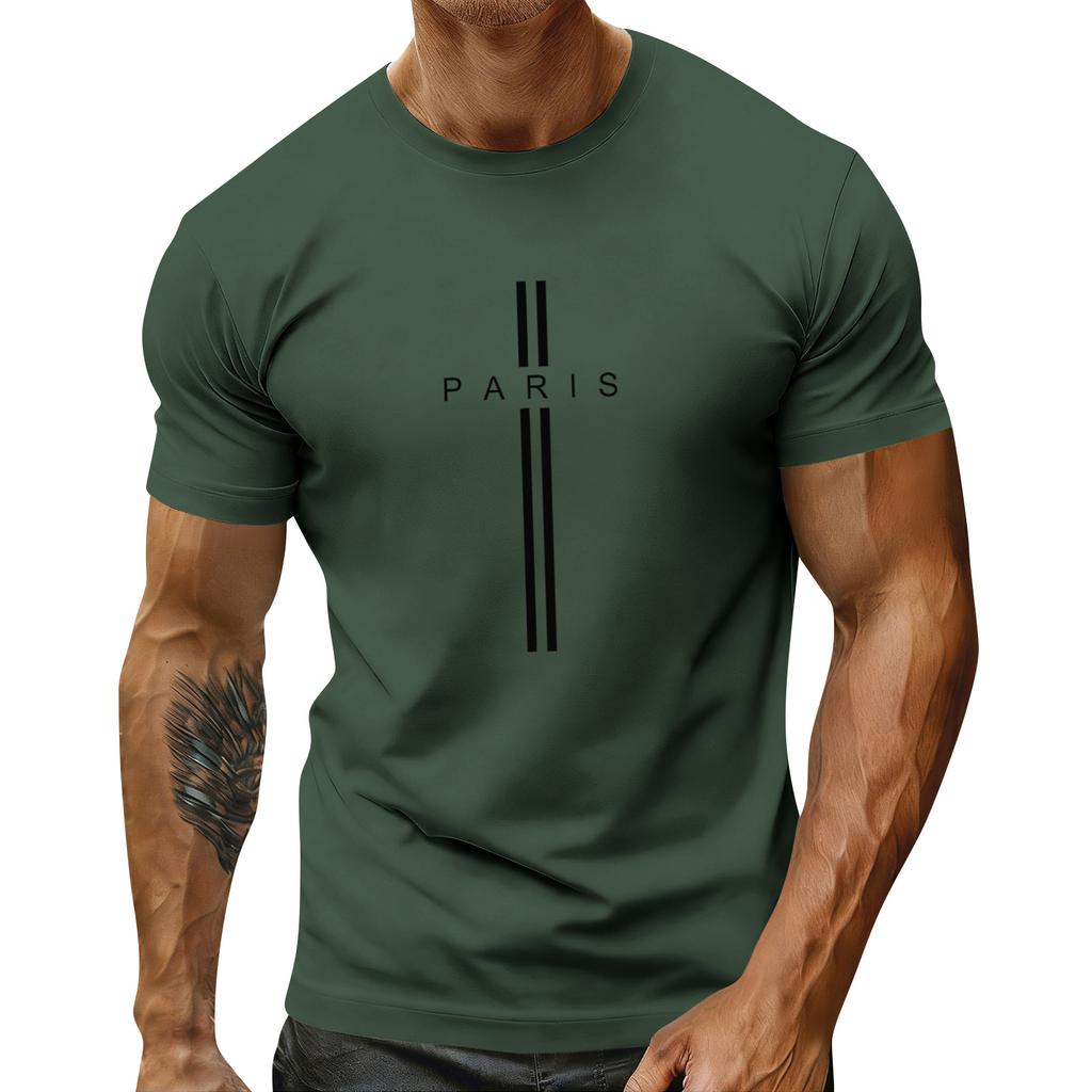 Мужская праздничная футболка с круглым вырезом и коротким рукавом, повседневная спортивная футболка