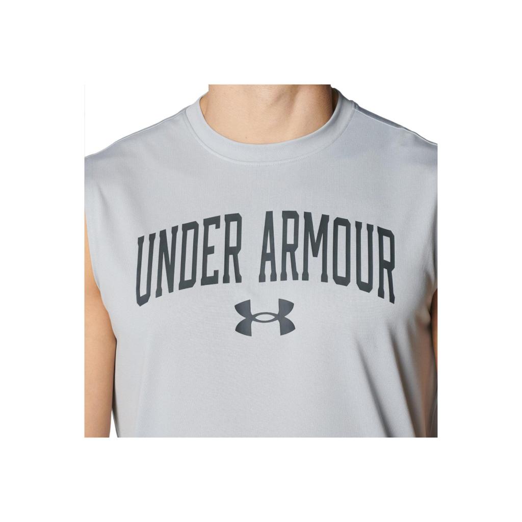 Under Armour Tech Comfortable Casual Soft Skin-Friendly Simple Basketball Vest Men Tops Gray 6001541-011