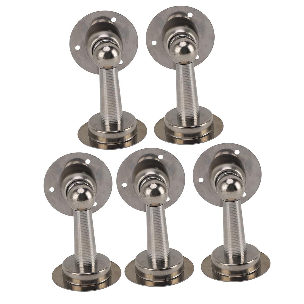 5Pcs Magnetic Door Stop Stainless Steel Easy Installation Strong Magnet Door Stopper for Office Bedroom Cabinet Hotel