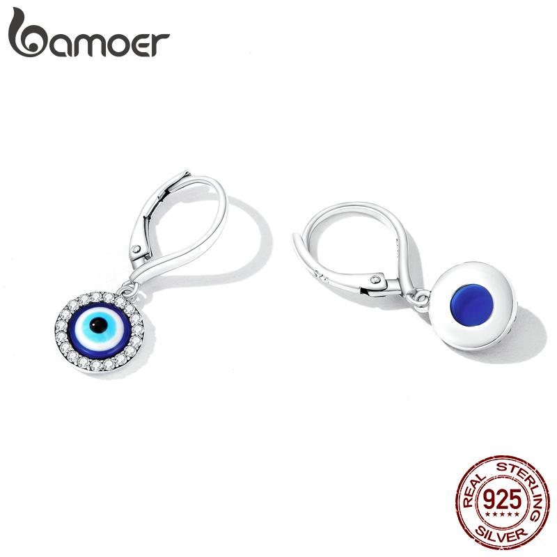 BAMOER, стерлинговое серебро 925 пробы, смола, пряжки для ушей «Демонический глаз» для женщин, серьги-подвески «Глаз демона», оригинальный дизайн, изящные ювелирные изделия, подарок