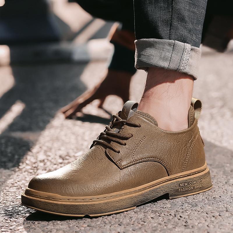 Модная повседневная шнуровка, модная мужская кожаная обувь, обувь с высоким верхом, деловая, уличная, универсальная мужская, взрослая, для вечерней вечеринки, черная обувь