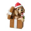 Miniature Chrismas Dog Figurine Christmas Decorations Puppy Ornament Resin Sculpture for Home Desk