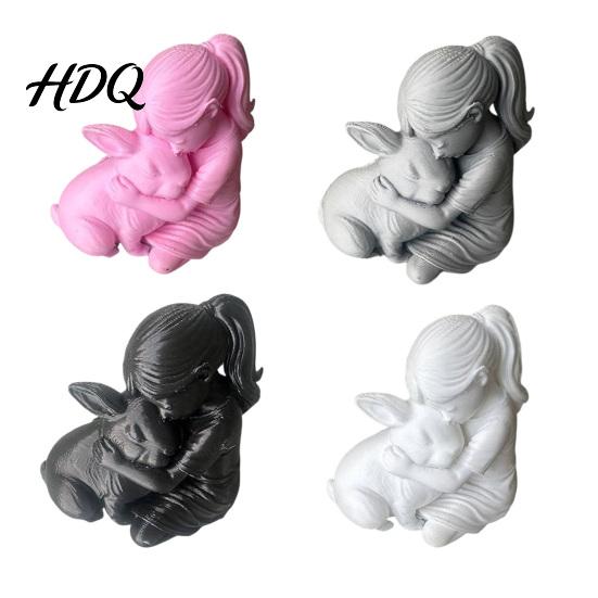 Гладкие, без заусенцев Художественные Скульптуры 3D Печатные Фигурки Кролика и Девочки Статуэтки Кроликов