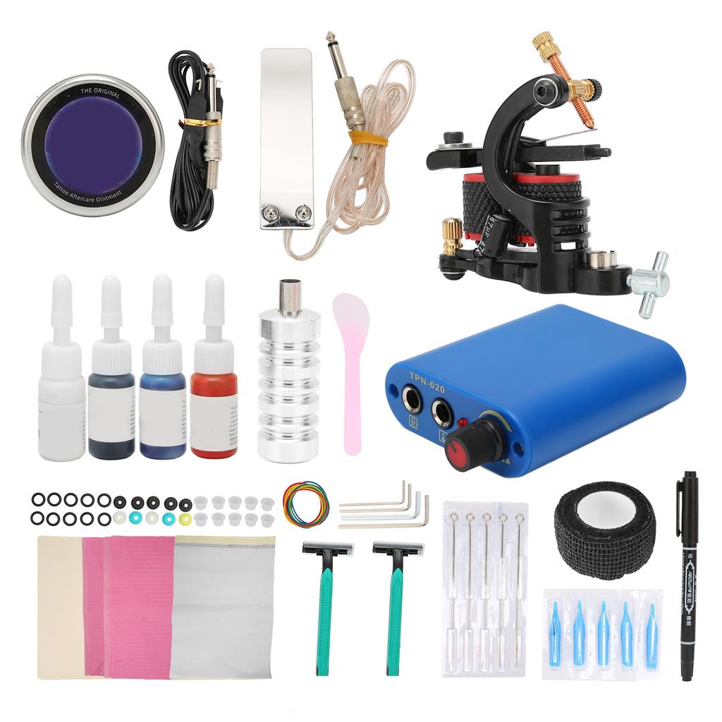 Tattoo Machine Kit Professional Tattoo Kit Coils Tattoo Machine Grommet Clip Cord for Beginner