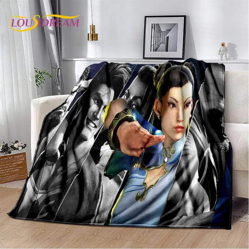 Мягкое плюшевое одеяло Street Fighter в стиле ретро, игра-геймер, фланелевое одеяло для гостиной, спальни, кровати, дивана, чехол для пикника