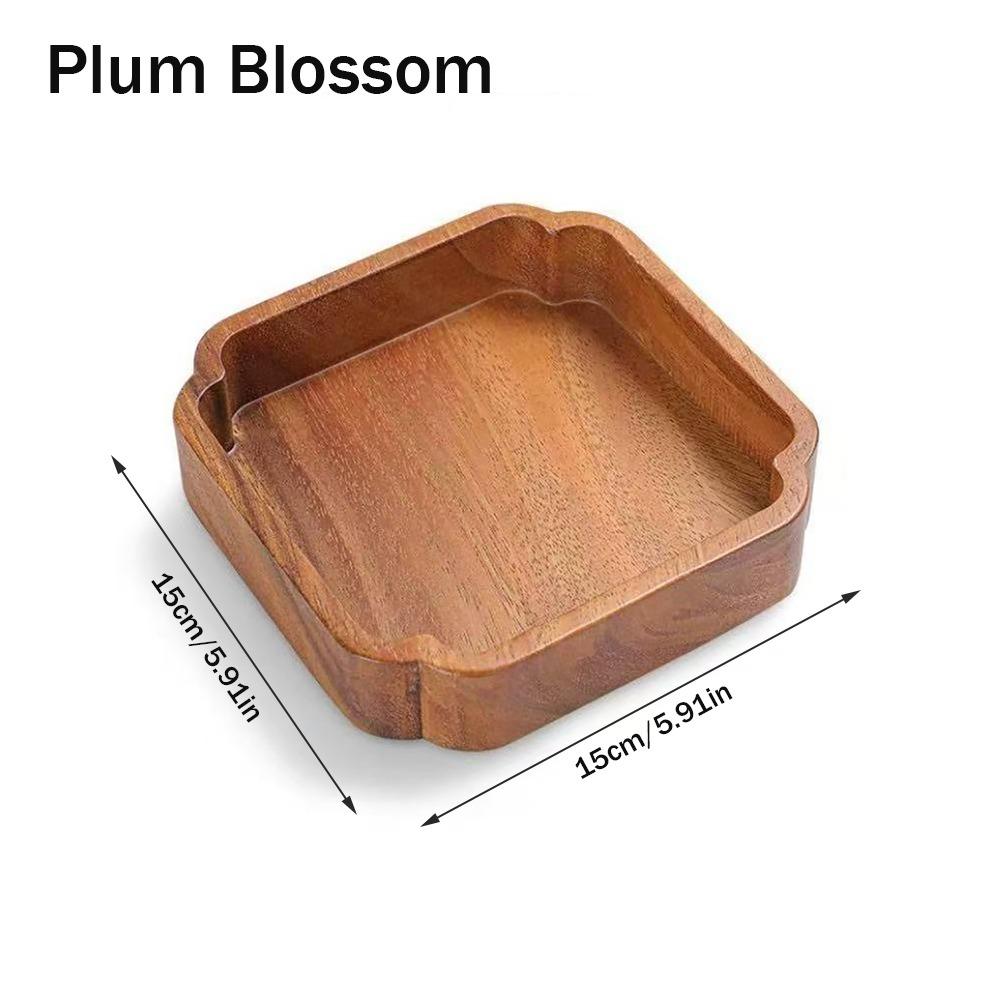 Stackable Candy Plate Wooden Fruit Tray Smooth Edge Tea Serving Plate Candy Serving