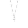 Lotus Silver Cross Necklace - Lotus - Necklace - Silver - White - Women