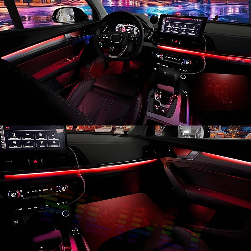 6 In1 for BMW X5 E53 E70 Car LED Ambient Lamps Colorful Atmosphere Lights Auto Interior Neon Strip 64 RGB Lighting 12V 64 colors Neon Lights 4