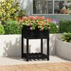 VidaXL Planter with Shelf Black 54x54x81 Cm Solid Pine Wood 823777