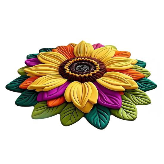 3D Flower Floor Mat Absorbent Large Flower Area Rug Non-Slip Bathroom