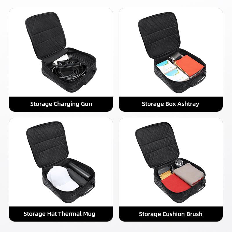 Leather Car Charging Cable Storage Box New Energy Charger Portable Bag For Volvo Rdesign V60 V40 S80L XC90 S60 S40 C30 XC60 V50