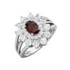 6X4MM Oval Garnet Gemstone 925 Sterling Silver Halo Split Shank Ring