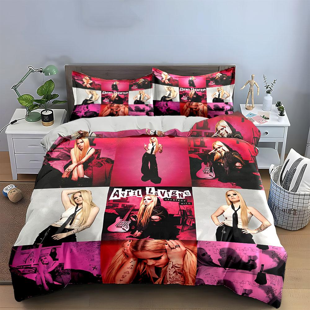 Rock Style Pink Artwork Set Bedding Duvet Cover Set Duvet Cover Pillowcases (1*Duvet Cover 2*Pillowcases, without duvet insert)